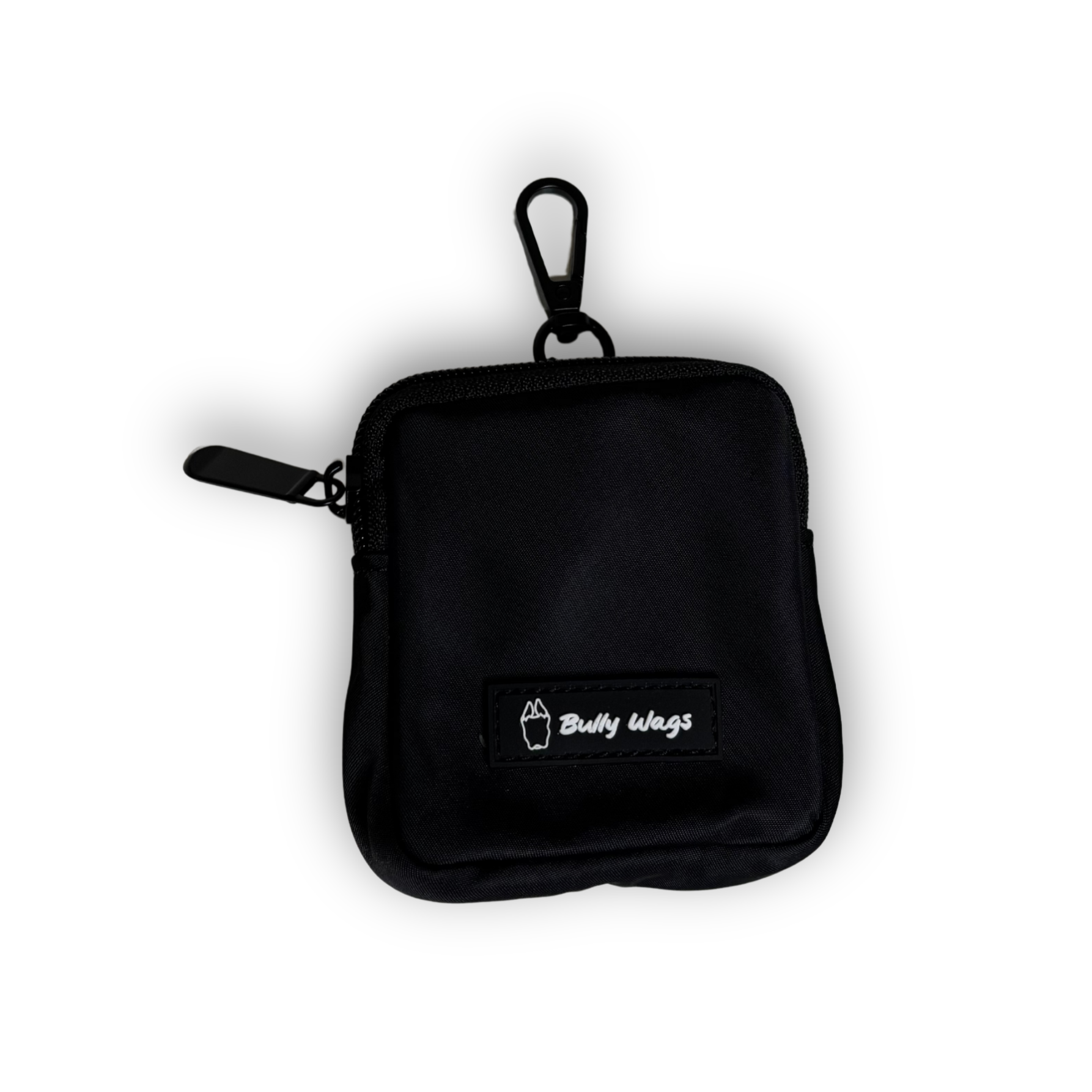 Black Bully Wags accessory pouch featuring the Bully Wags logo on a white background.