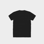 Black Bully Wags t-shirt displayed on a light gray background.