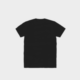 Black Bully Wags t-shirt displayed on a light gray background.