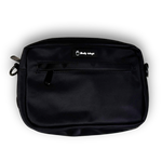 Black Bully Wags crossbody dog walking bag featuring the Bully Wags logo on a white background.
