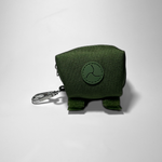 Cactus green portable poop bag dispenser shown from the side, displayed on a white background.