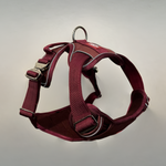 Cherry wine Heavy Duty dog harness displayed on a light gray background.