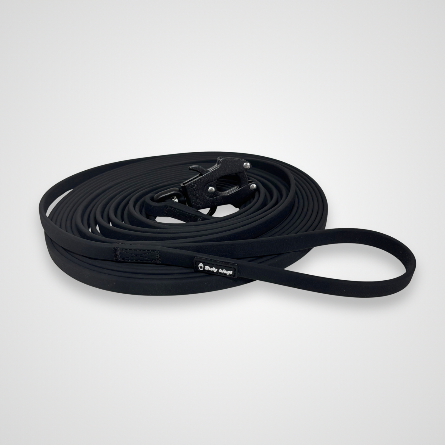 Waterproof PVC long line dog leash displayed on a white background.