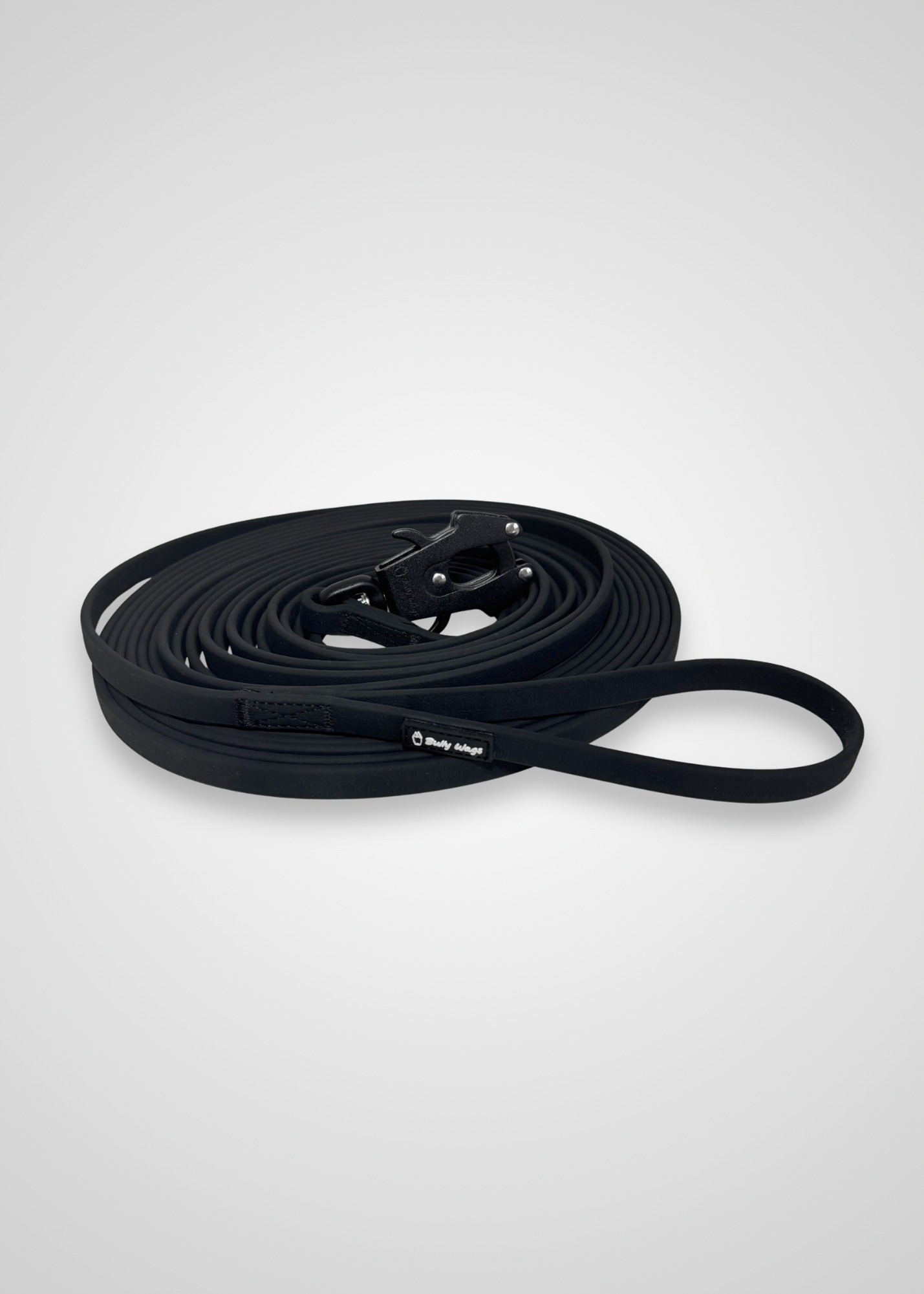 Waterproof PVC long line dog leash displayed on a white background.