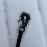 Waterproof PVC long line dog leash outdoors in the snow.